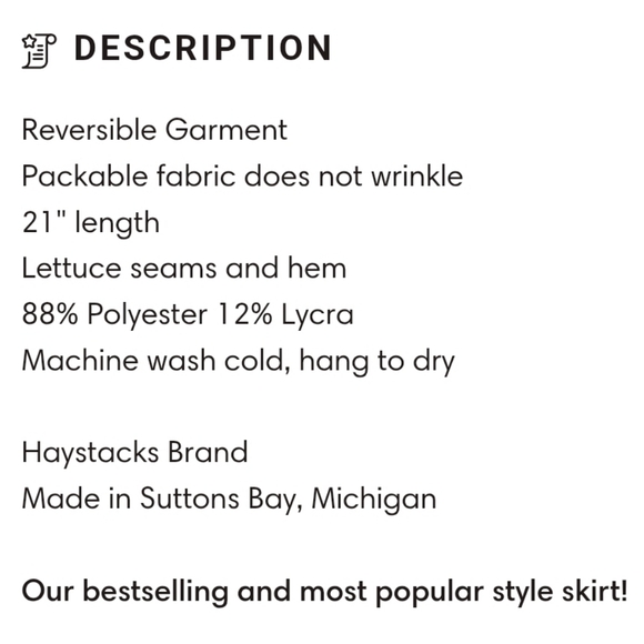 HAYSTACKS Reversible Summer Skirt, Midi, Geometric & Floral Patterns - Picture 8 of 8